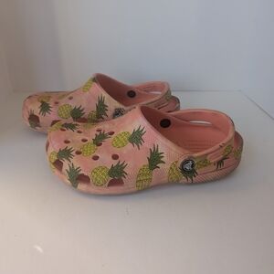 CROCS pink sandals with pineapple design Unisex M-8, W-9